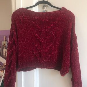 Cropped red sweater!